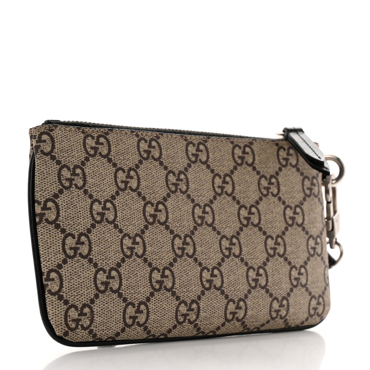 Gucci GG Supreme Monogram Bee Print Wrist Pouch Black 3 of 9