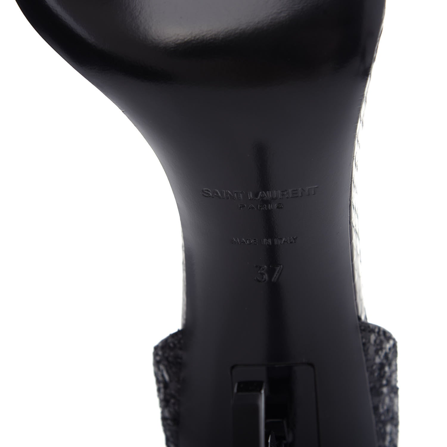 Saint Laurent Glitter Opyum 85 Sandals 37 Black 9 of 11