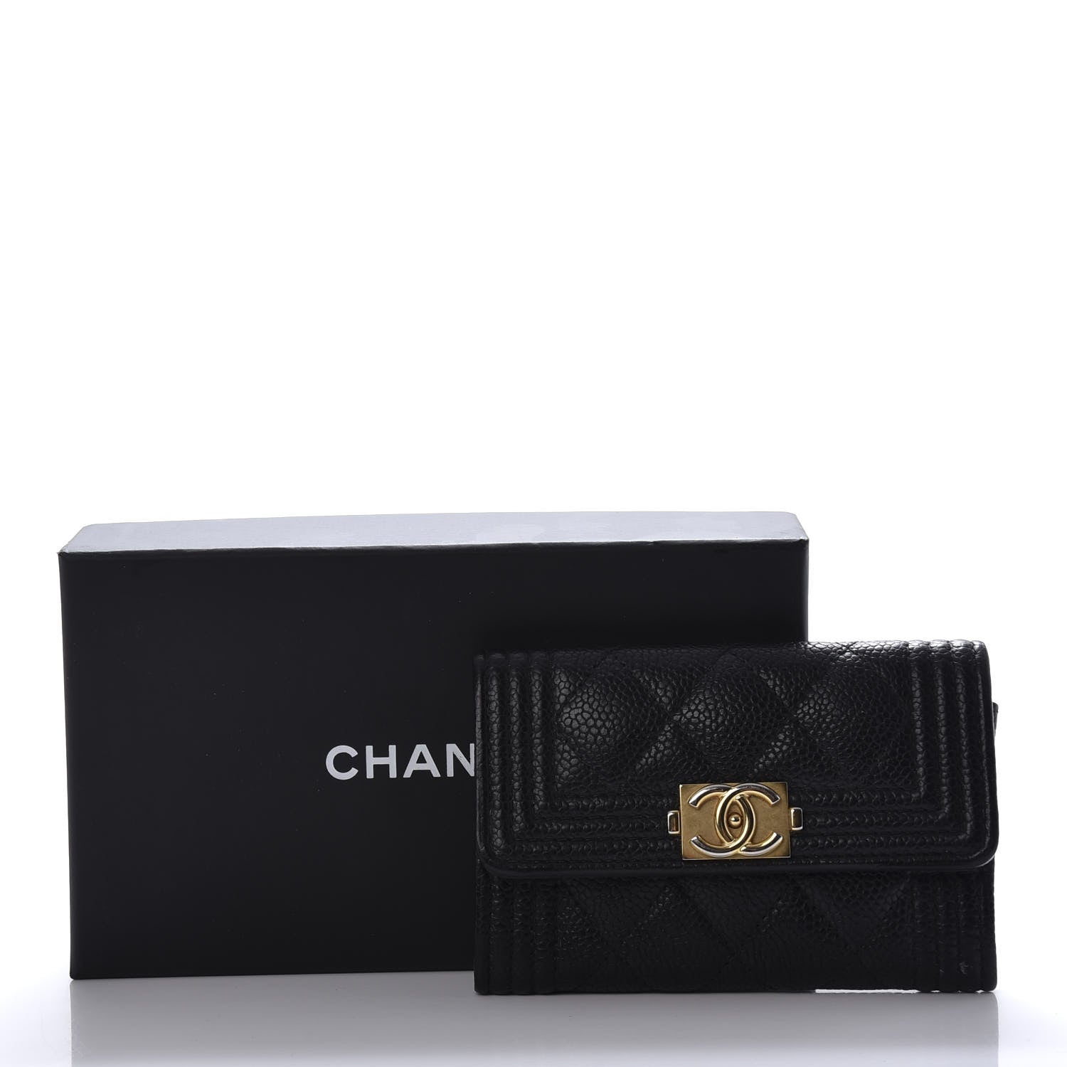 Chanel Caviar Quilted Boy Flap Card Holder Black 8 of 8