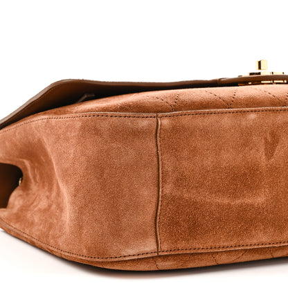 Chanel Suede Calfskin Small Souplissimo Maxi Flap Camel 9 of 11