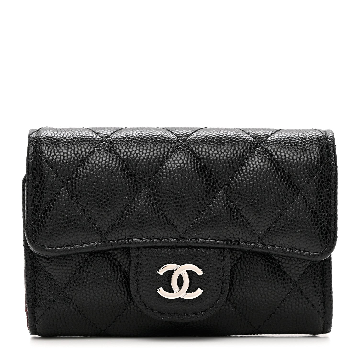 Chanel Caviar Quilted Classic 4 Key Holder Wallet Black 1 of 9