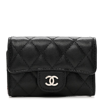 Chanel Caviar Quilted Classic 4 Key Holder Wallet Black 1 of 9