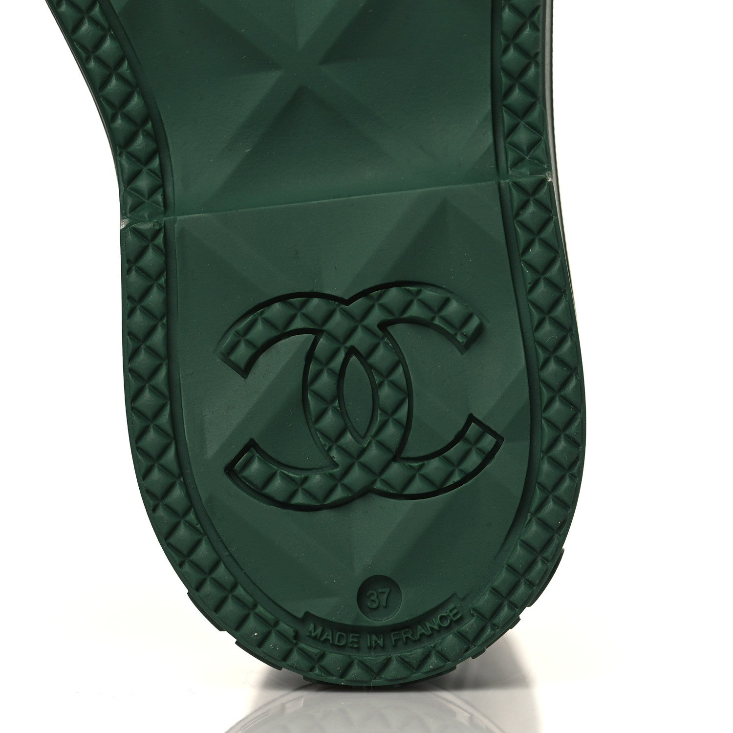 Chanel Caoutchouk CC High Boots 37 Dark Green 6 of 8