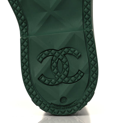 Chanel Caoutchouk CC High Boots 37 Dark Green 6 of 8