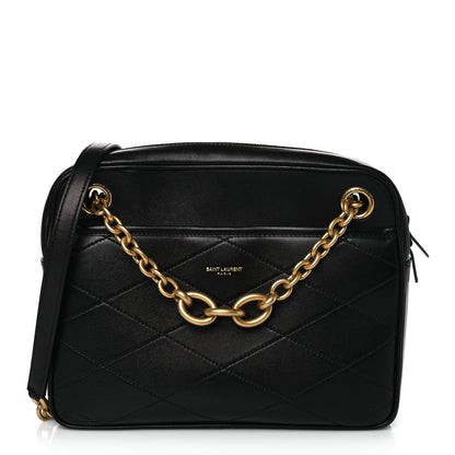 Saint Laurent Lambskin Quilted Le Maillon Chain Strap Crossbody Black 1 of 9