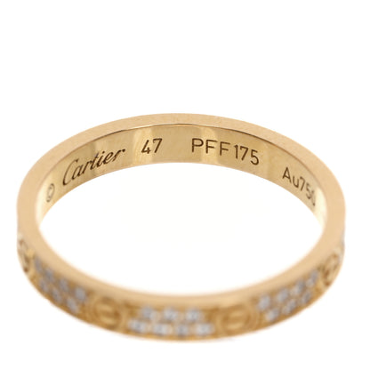 Cartier 18K Yellow Gold Diamond 2.6mm LOVE Paved Band Ring 47 4 4 of 5