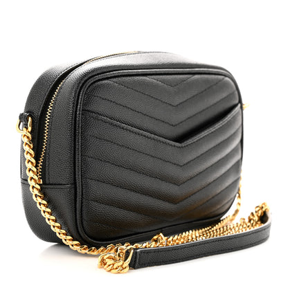 Saint Laurent Grain De Poudre Matelasse Monogram Mini Lou Camera Bag Black 2 of 11