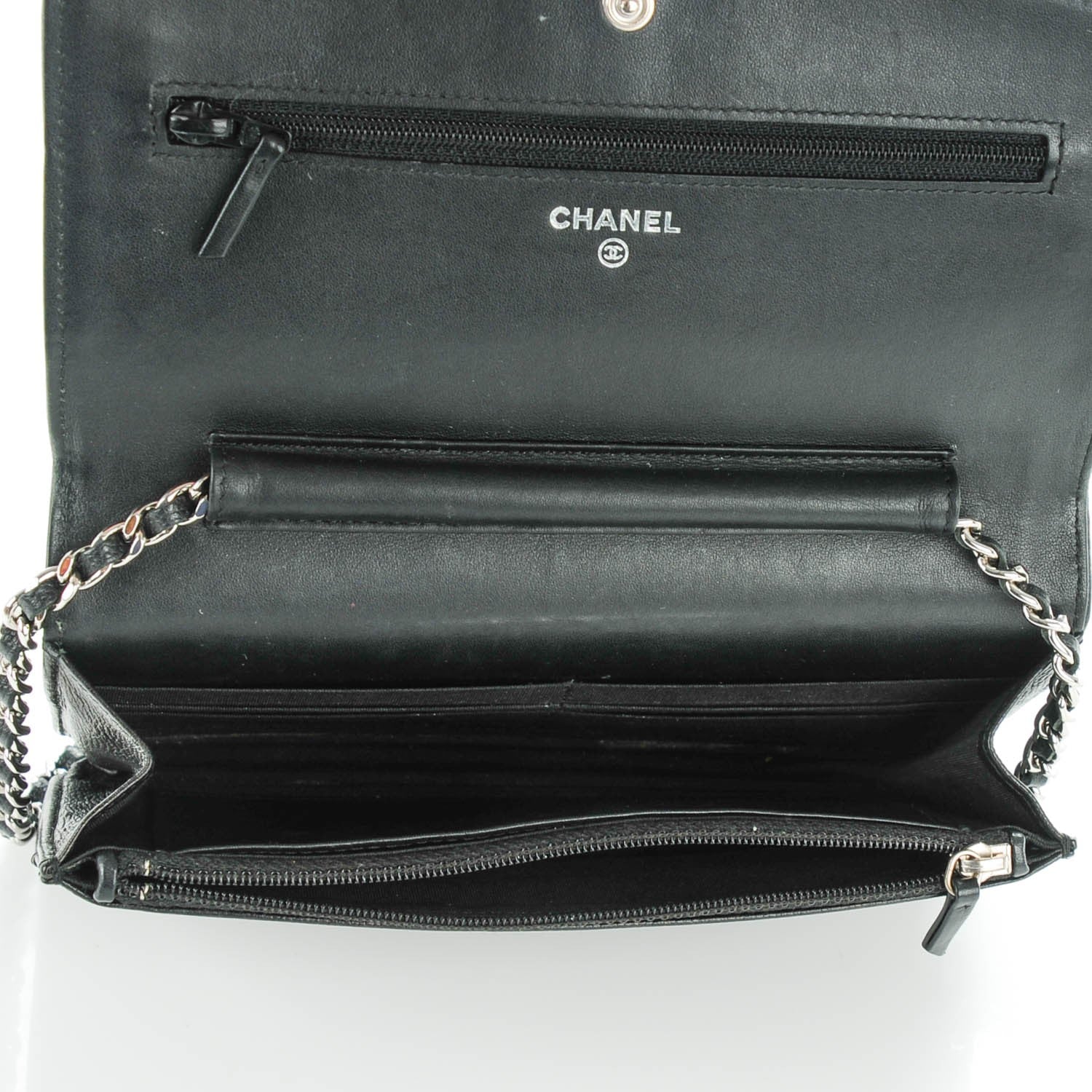 Chanel Caviar Sevruga Wallet On Chain WOC Black 5 of 8