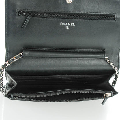 Chanel Caviar Sevruga Wallet On Chain WOC Black 5 of 8