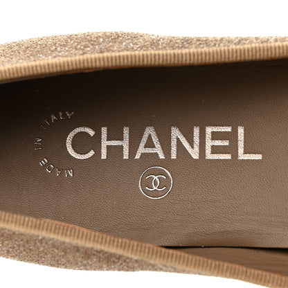 Chanel Iridescent Fabric Cap Toe Ballerina Flats 37 Brown Black 10 of 11