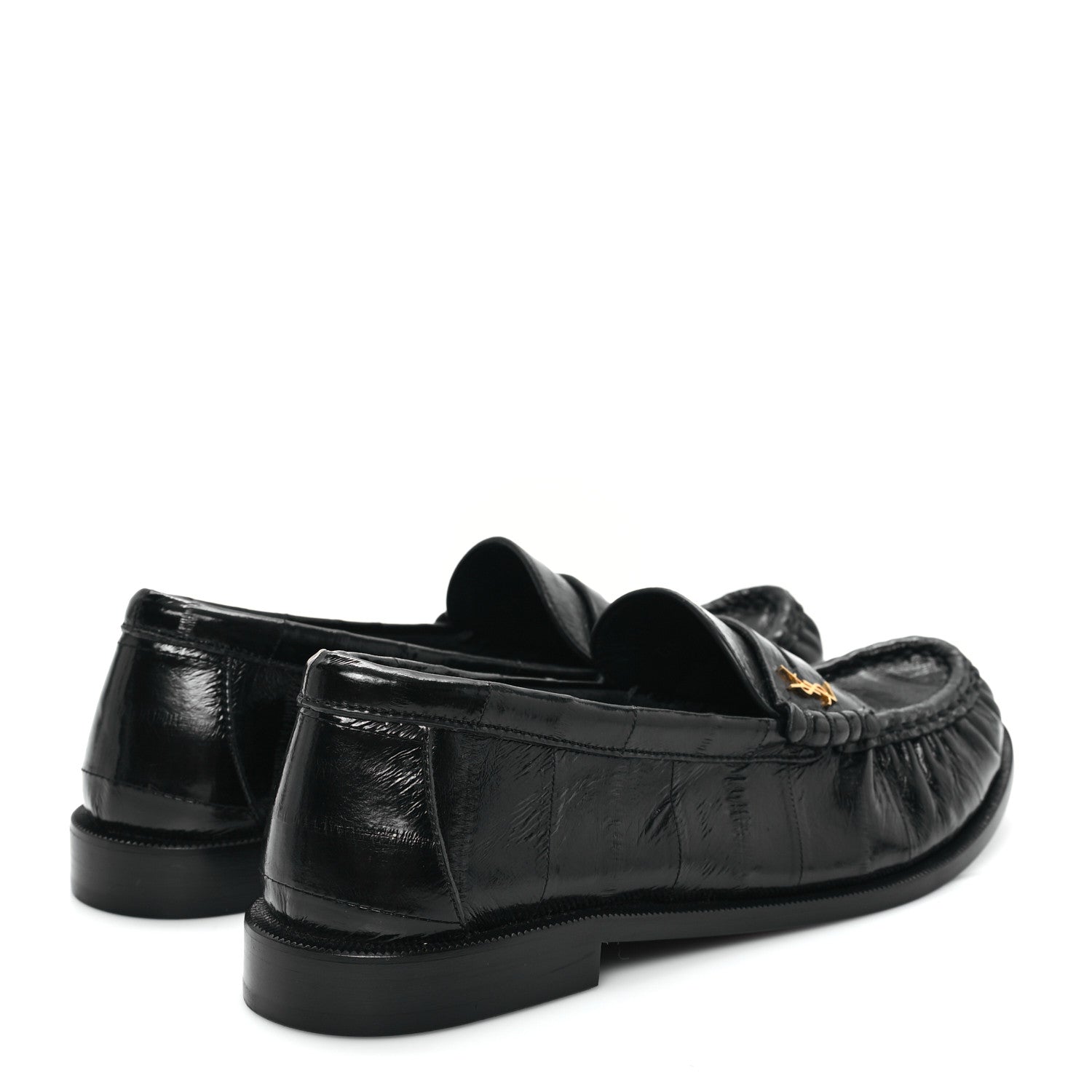 Saint Laurent Supple Eel Le 15 Loafer Penny Slippers 37.5 Black 5 of 10