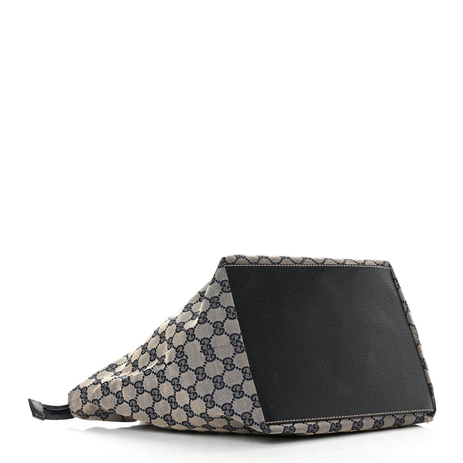 Gucci GG Monogram Medium Web Handle Bucket Tote Navy Blue 4 of 20