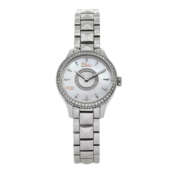 Christian Dior Stainless Steel Diamond Bezel 25mm Dior VIII