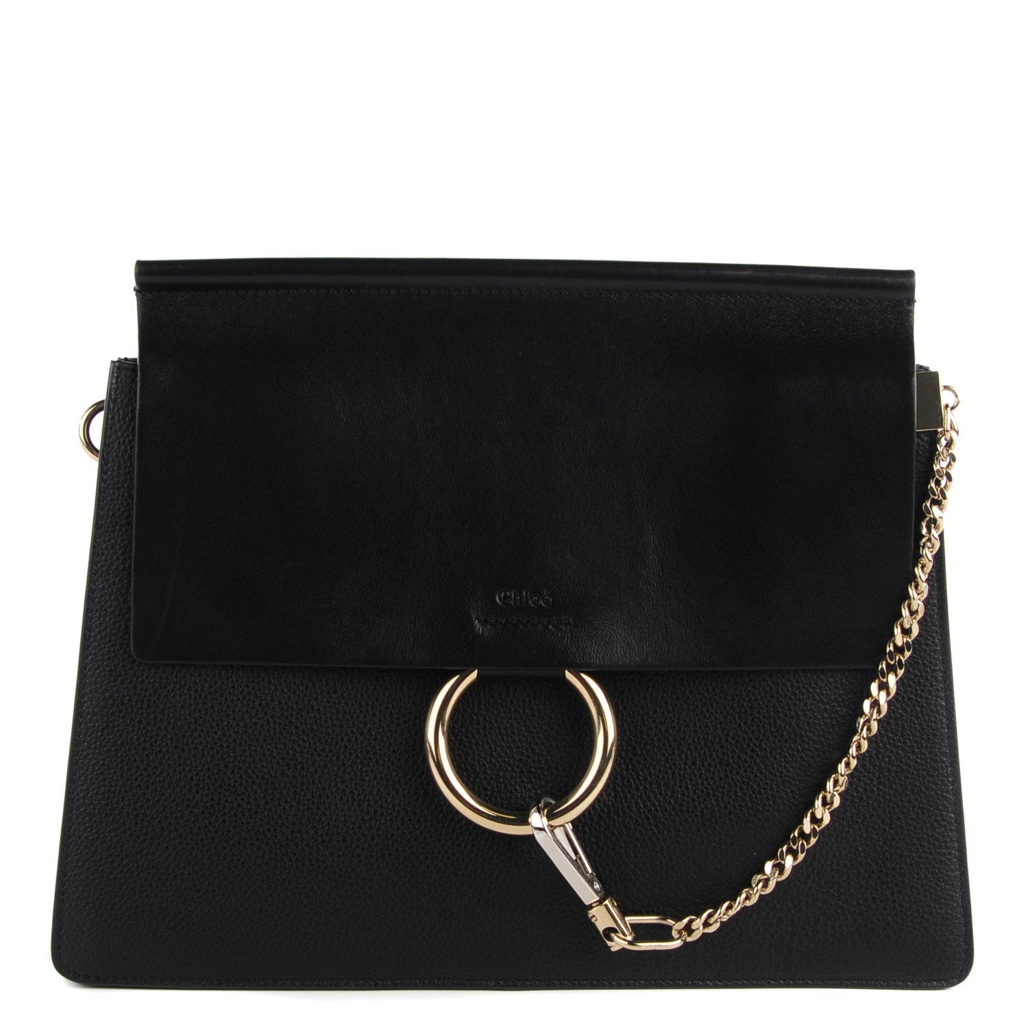 Chloe Suede Calfskin Medium Faye Shoulder Bag Black 1 of 8