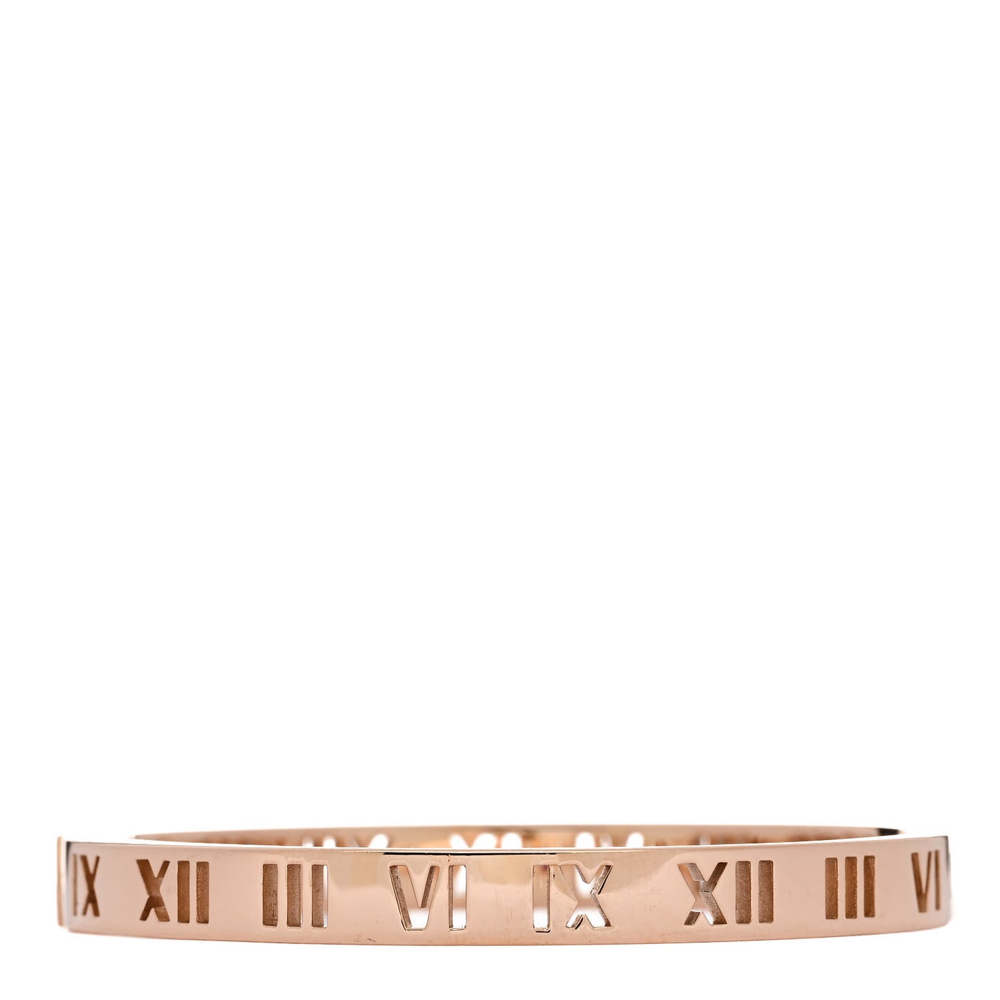 18K Rose Gold Ruby Atlas Pierced Hinged Bangle Bracelet
