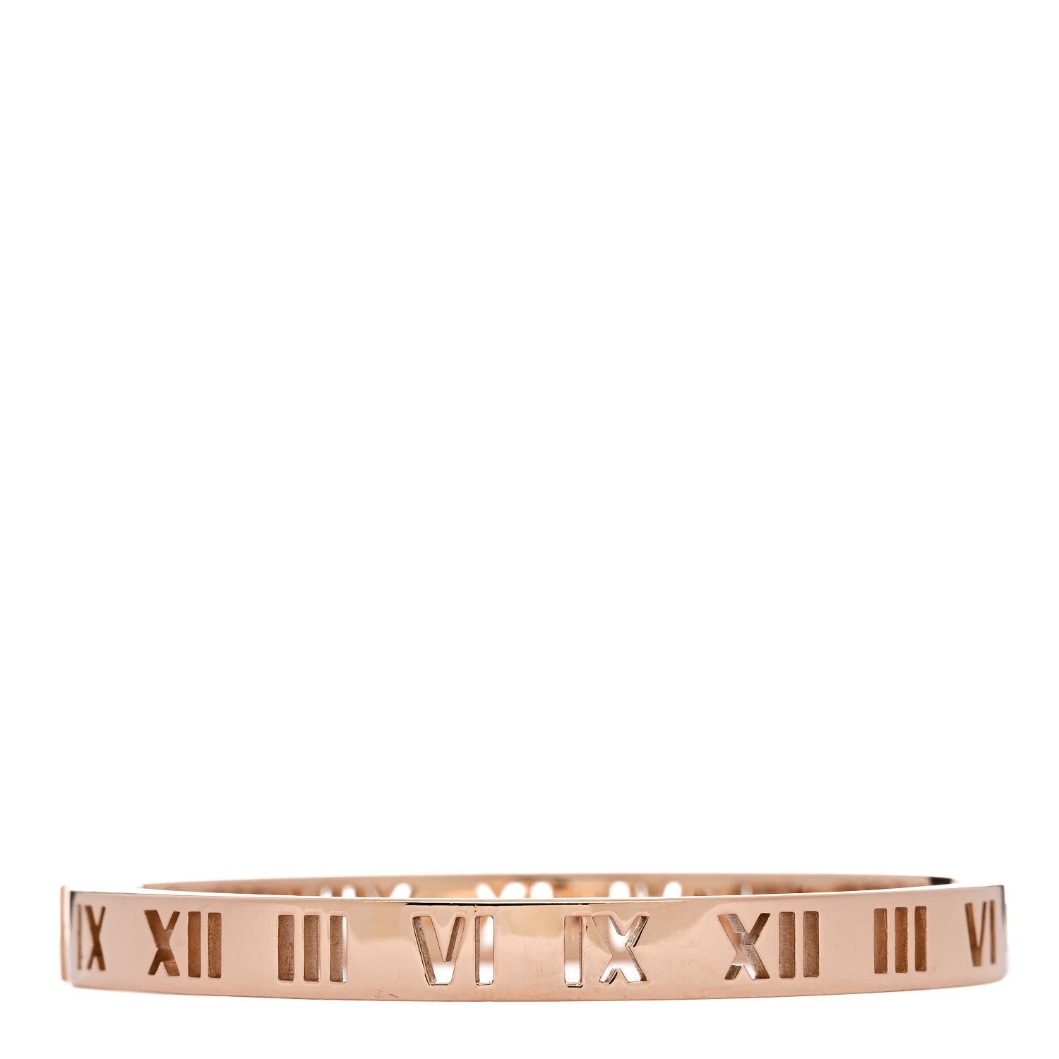Tiffany 18K Rose Gold Ruby Atlas Pierced Hinged Bangle Bracelet 2 of 4