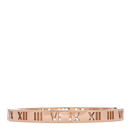 Tiffany 18K Rose Gold Ruby Atlas Pierced Hinged Bangle Bracelet 2 of 4