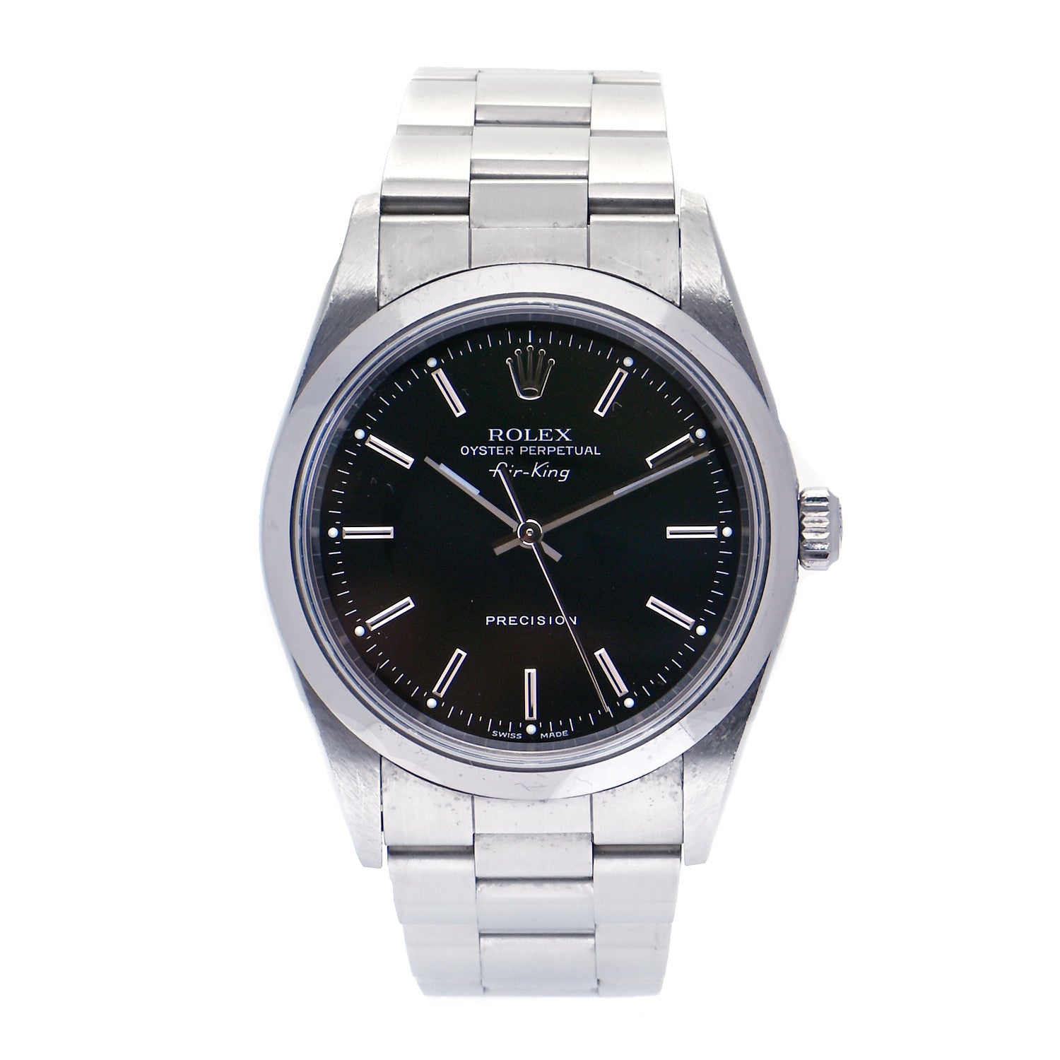 Rolex Stainless Steel 34mm Air-King Oyster Perpetual Precision Watch Black 14000 1 of 5
