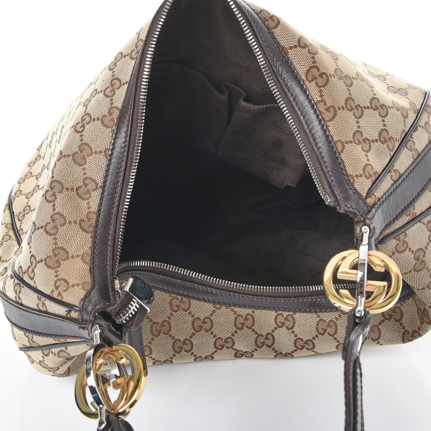 Monogram Large GG Twins Hobo Dark Brown