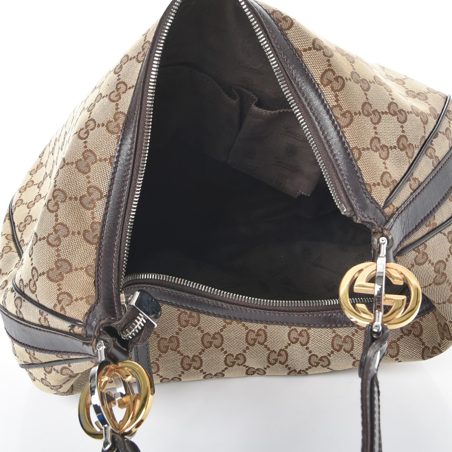 Gucci Monogram Large GG Twins Hobo Dark Brown 5 of 7