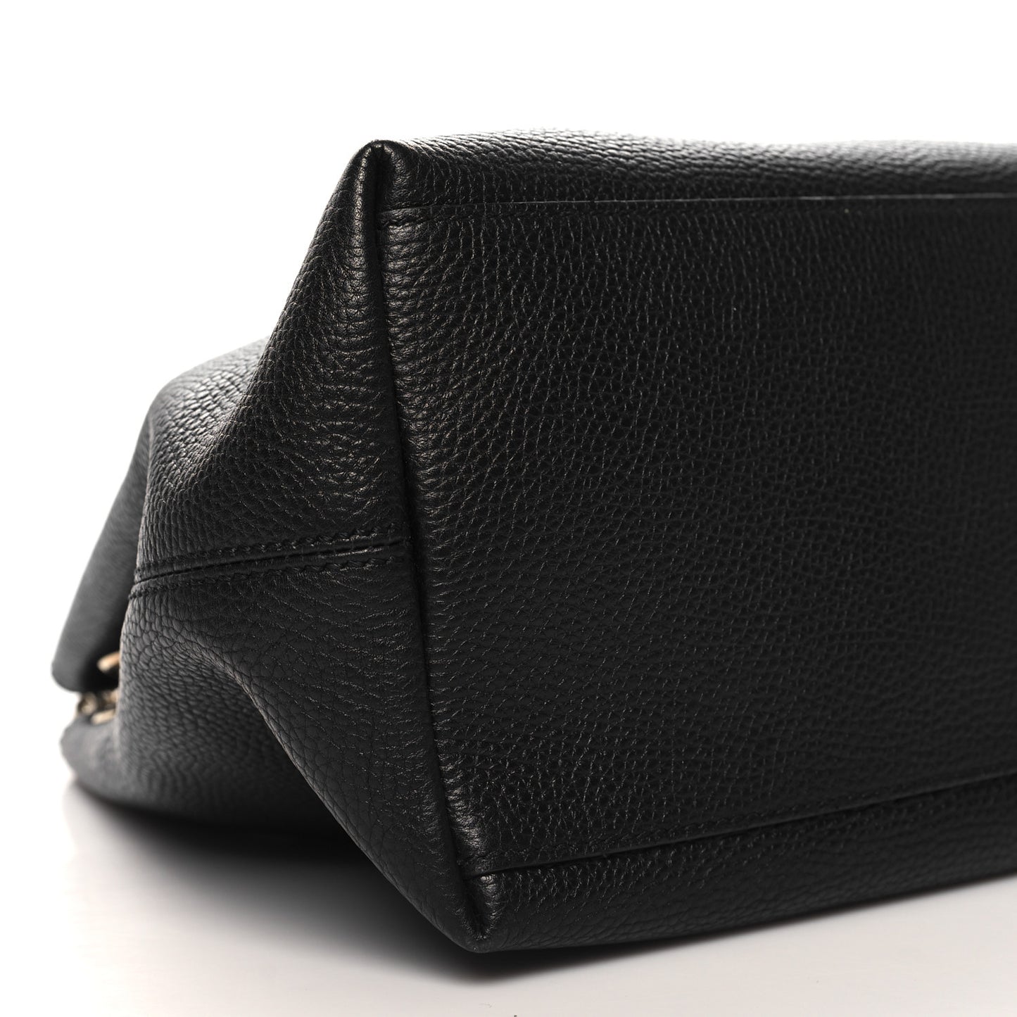 Pebbled Calfskin Medium Soho Chain Shoulder Bag Black