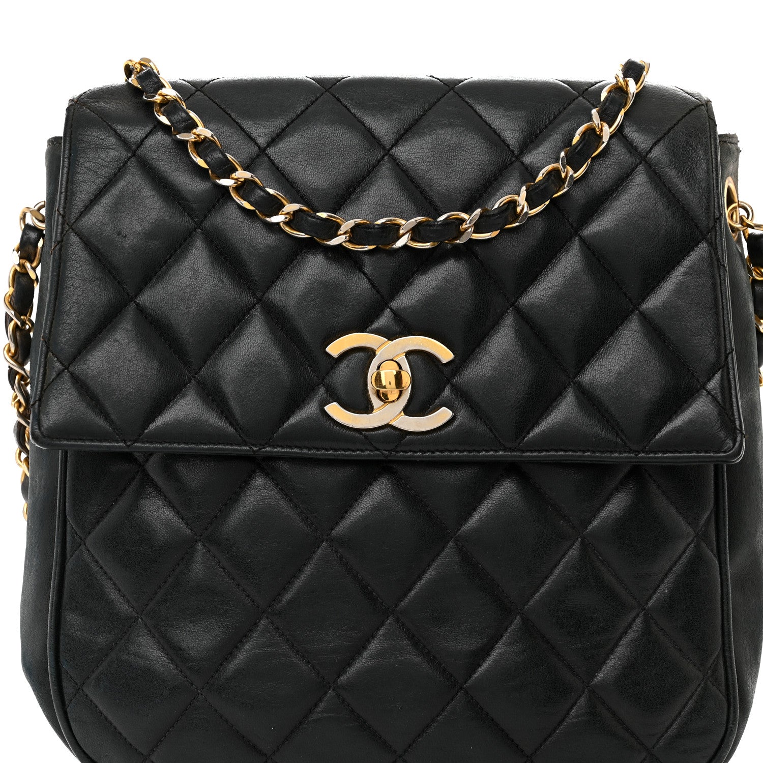 Chanel Lambskin Quilted Mini Flap Shoulder Bag Black 8 of 13