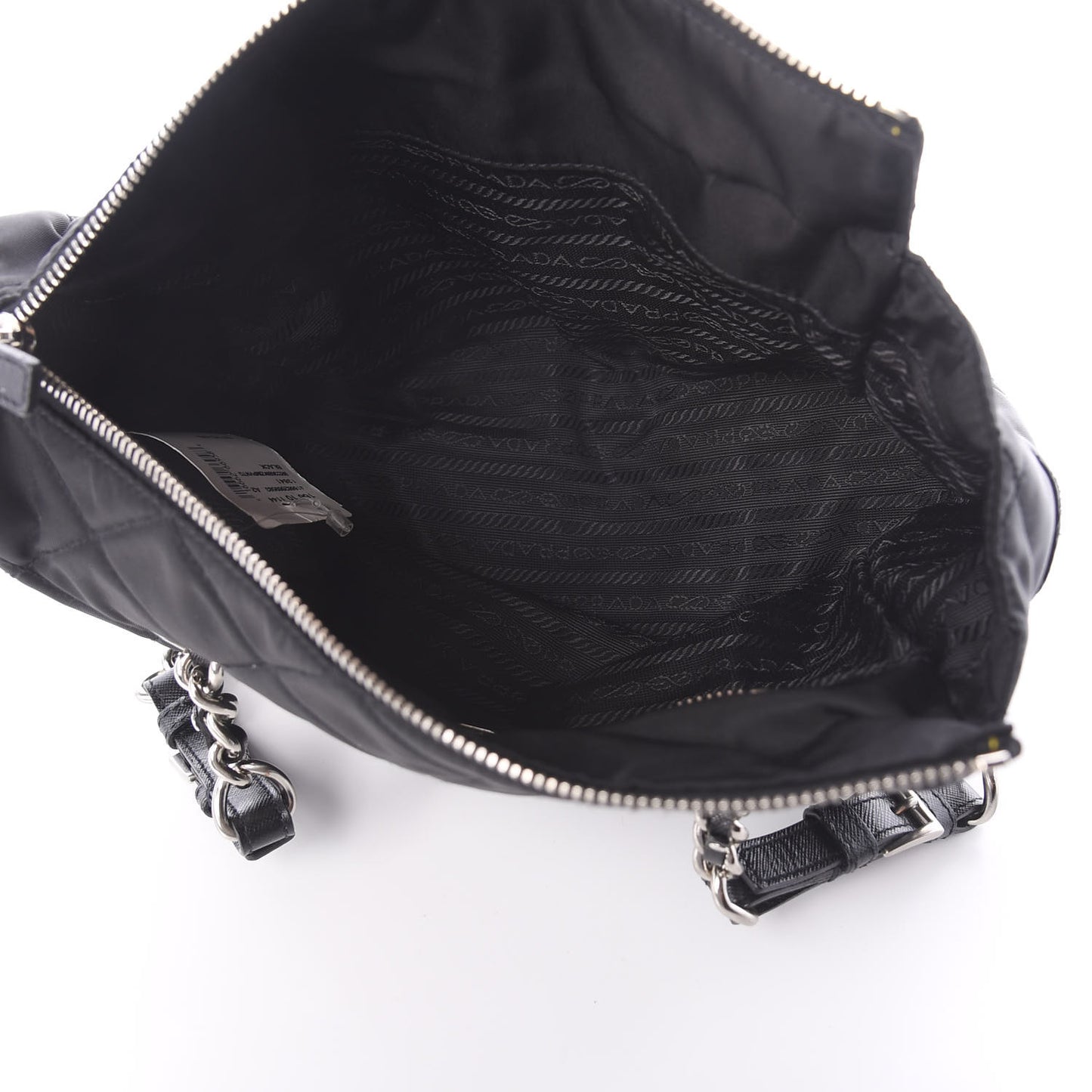 Tessuto Nylon Saffiano Quilted Shoulder Bag Black