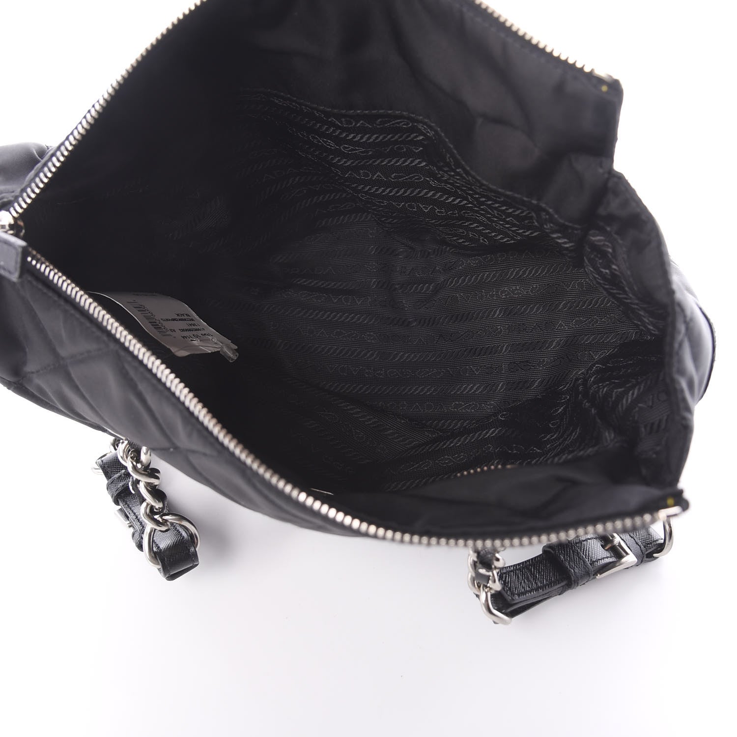 Prada Tessuto Nylon Saffiano Quilted Shoulder Bag Black 5 of 9