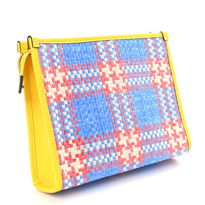 Gucci Raffia Sequins Miami Beauty Case Light Blue Red Multicolor 3 of 8