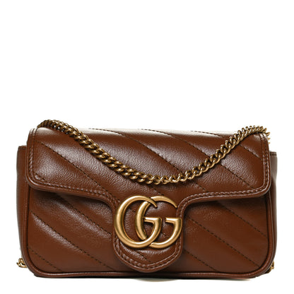 Gucci Azalea Calfskin Matelasse Diagonal Super Mini GG Marmont Shoulder Bag Cuir 1 of 13