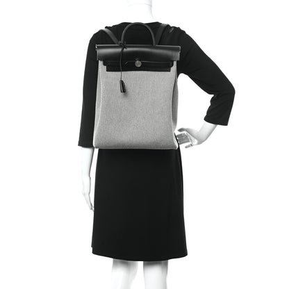 Hermes Criss Viking Vache Hunter Herbag a Dos Zip Retourne Backpack Ecru Black 2 of 12