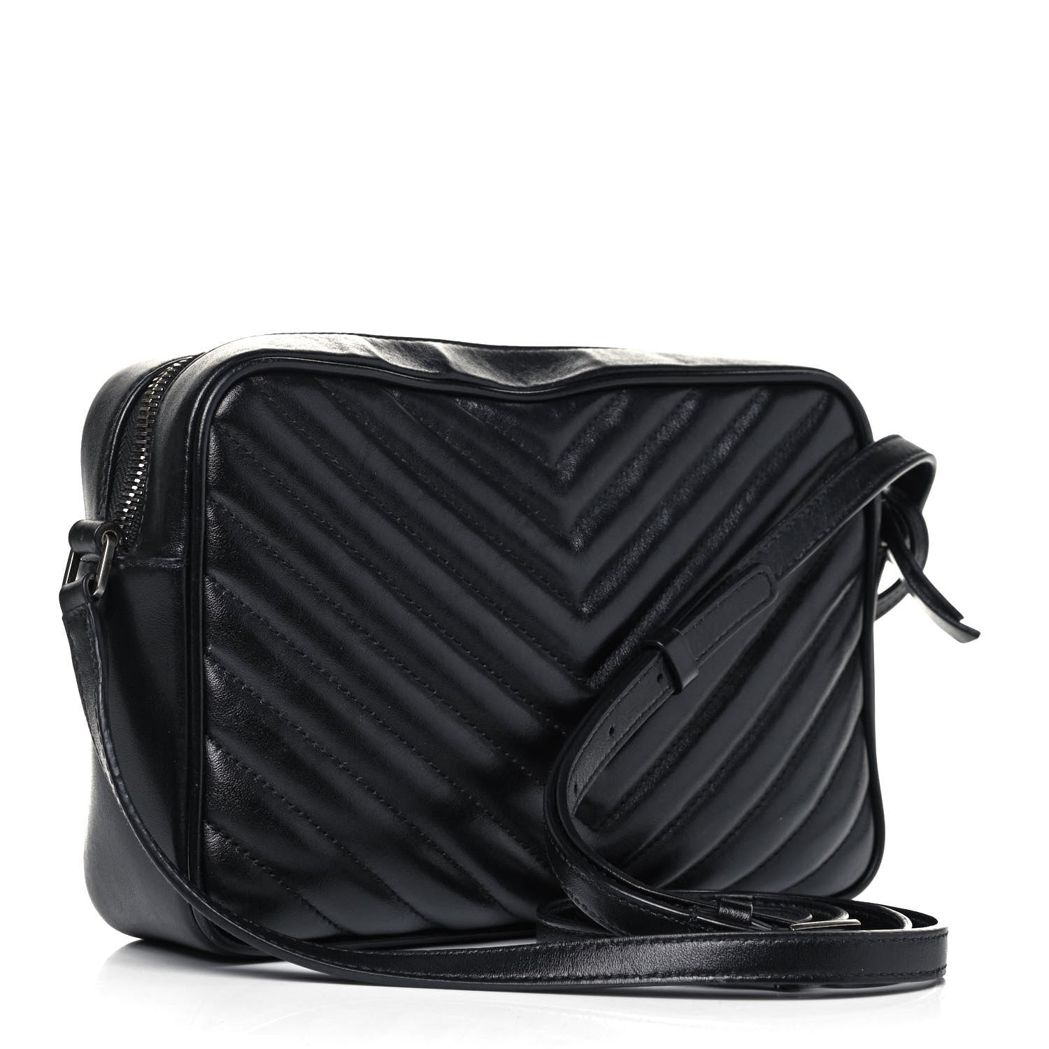 Saint Laurent Calfskin Matelasse Monogram Lou Camera Bag Black 3 of 9