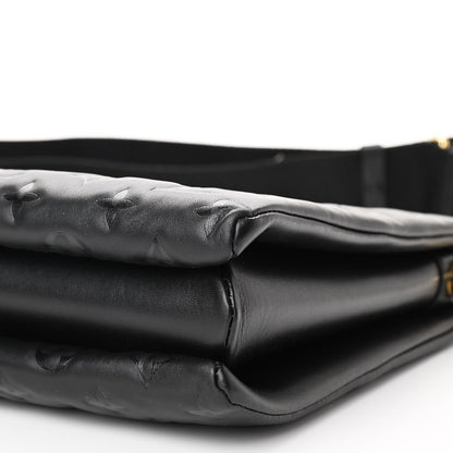 Louis Vuitton Lambskin Embossed Monogram Coussin MM Black 9 of 10