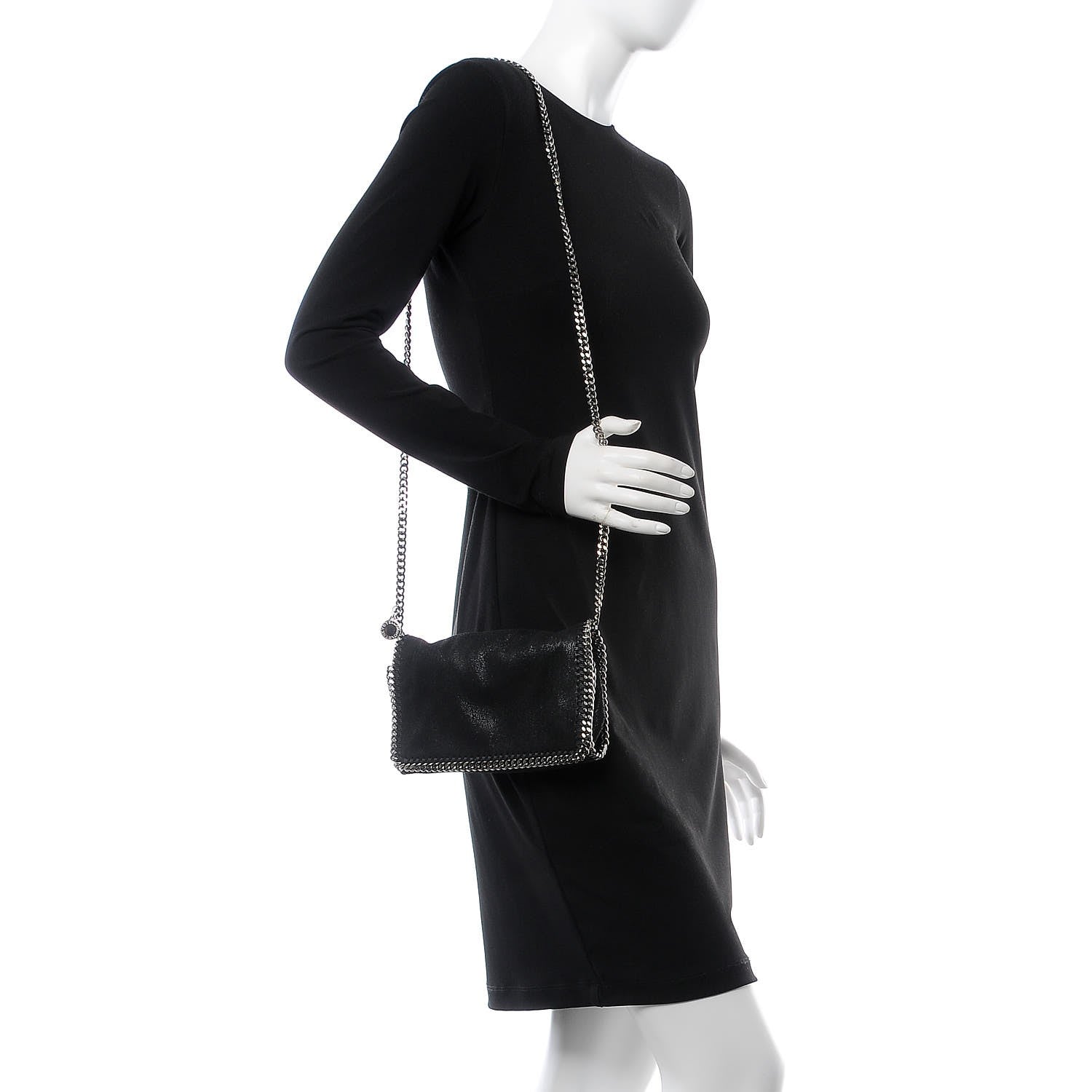 Stella McCartney Shaggy Deer Falabella Crossbody Bag Black 2 of 8