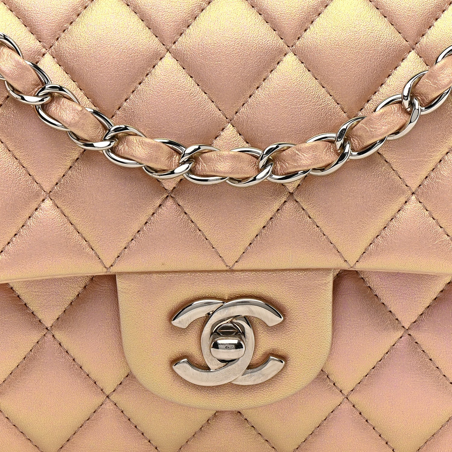 Chanel Iridescent Calfskin Quilted Medium Double Flap Pink 8 of 13