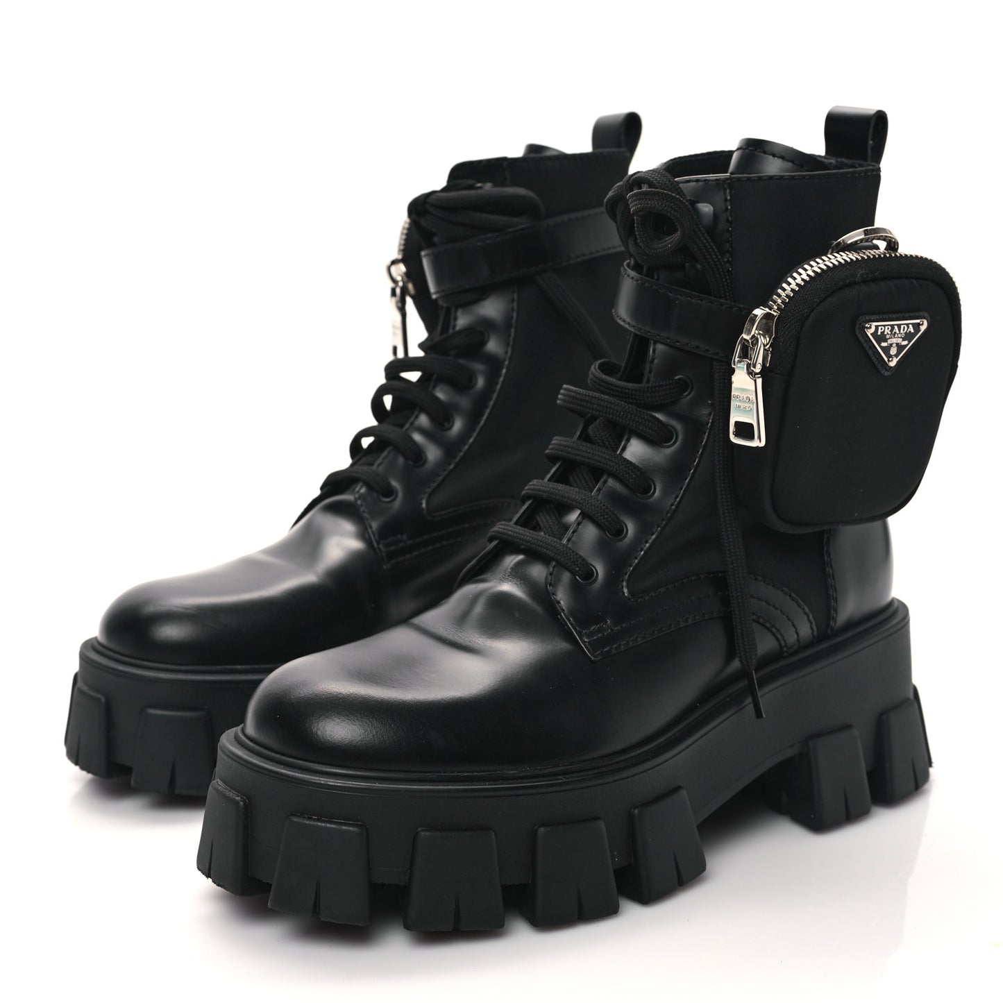 Spazzolato Rois Re-Nylon Metal Triangle Logo Monolith Pouch Pocket 55mm Boots 36.5 Black