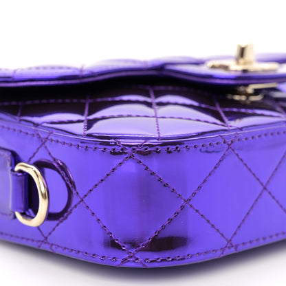 Chanel Mirror Calfskin Metallic Calfskin Quilted Hollywood Boulevard Mini Flap With Star Coin Purse Purple 10 of 12