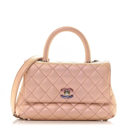 Chanel Iridescent Caviar Quilted Mini Coco Handle Flap Pink 1 of 14
