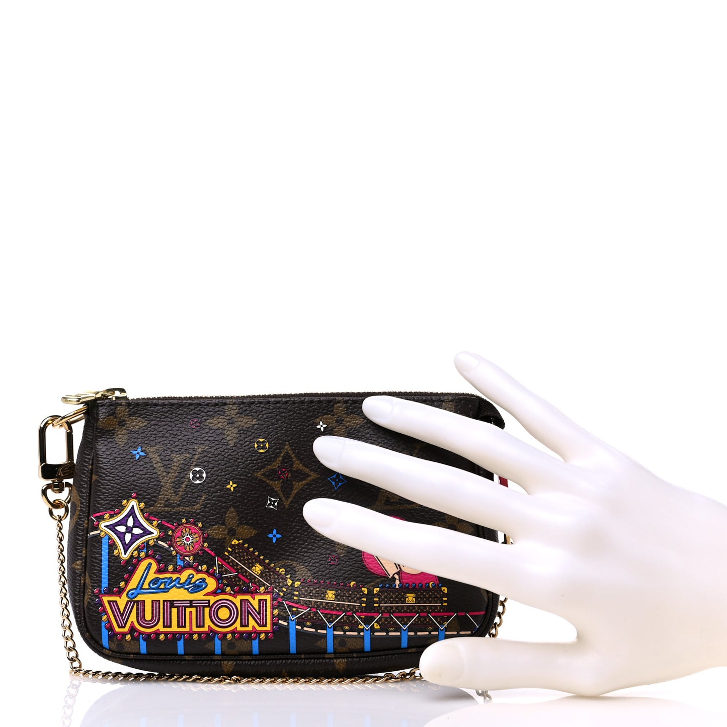Monogram 2020 Christmas Animation Roller Coaster Mini Pochette Accessories Pivoine