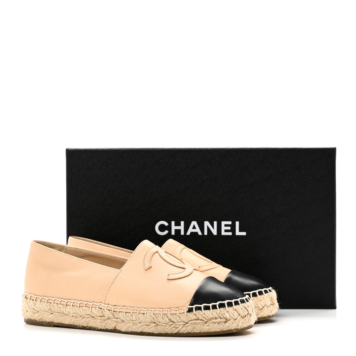 Lambskin CC Espadrilles 35 Beige Black