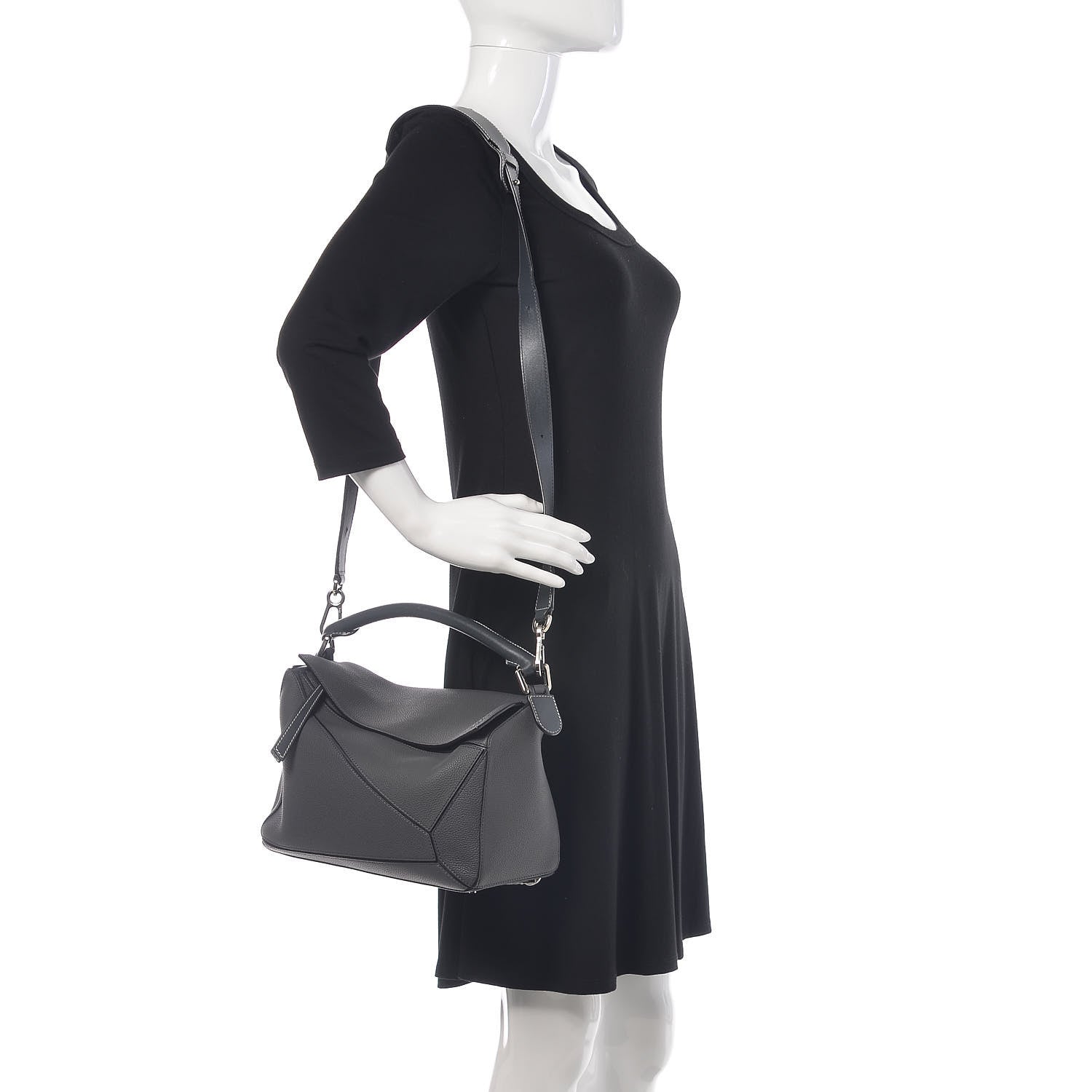 Loewe Calfskin Puzzle Bag Grey 2 of 8