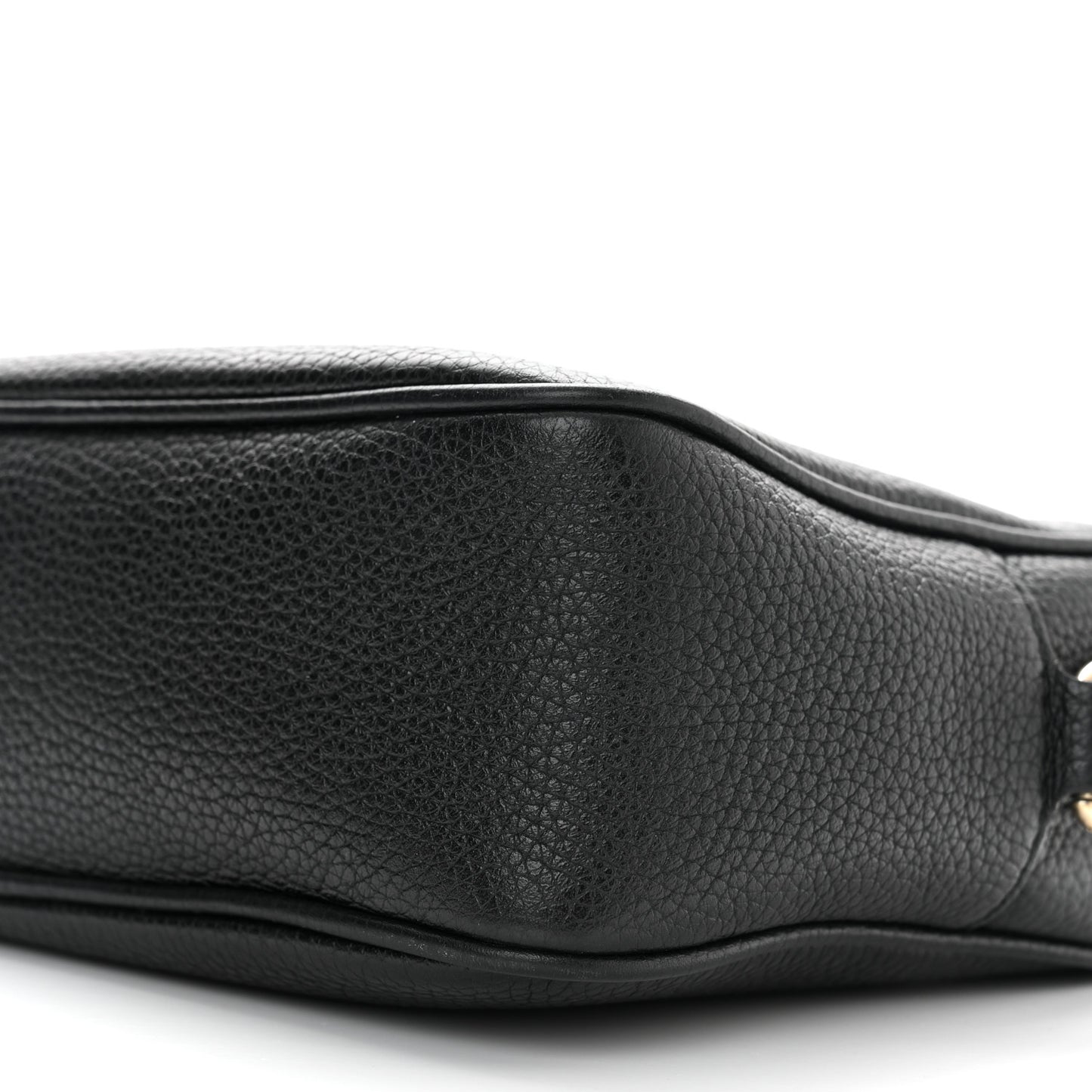 Pebbled Calfskin Small Soho Disco Bag Black