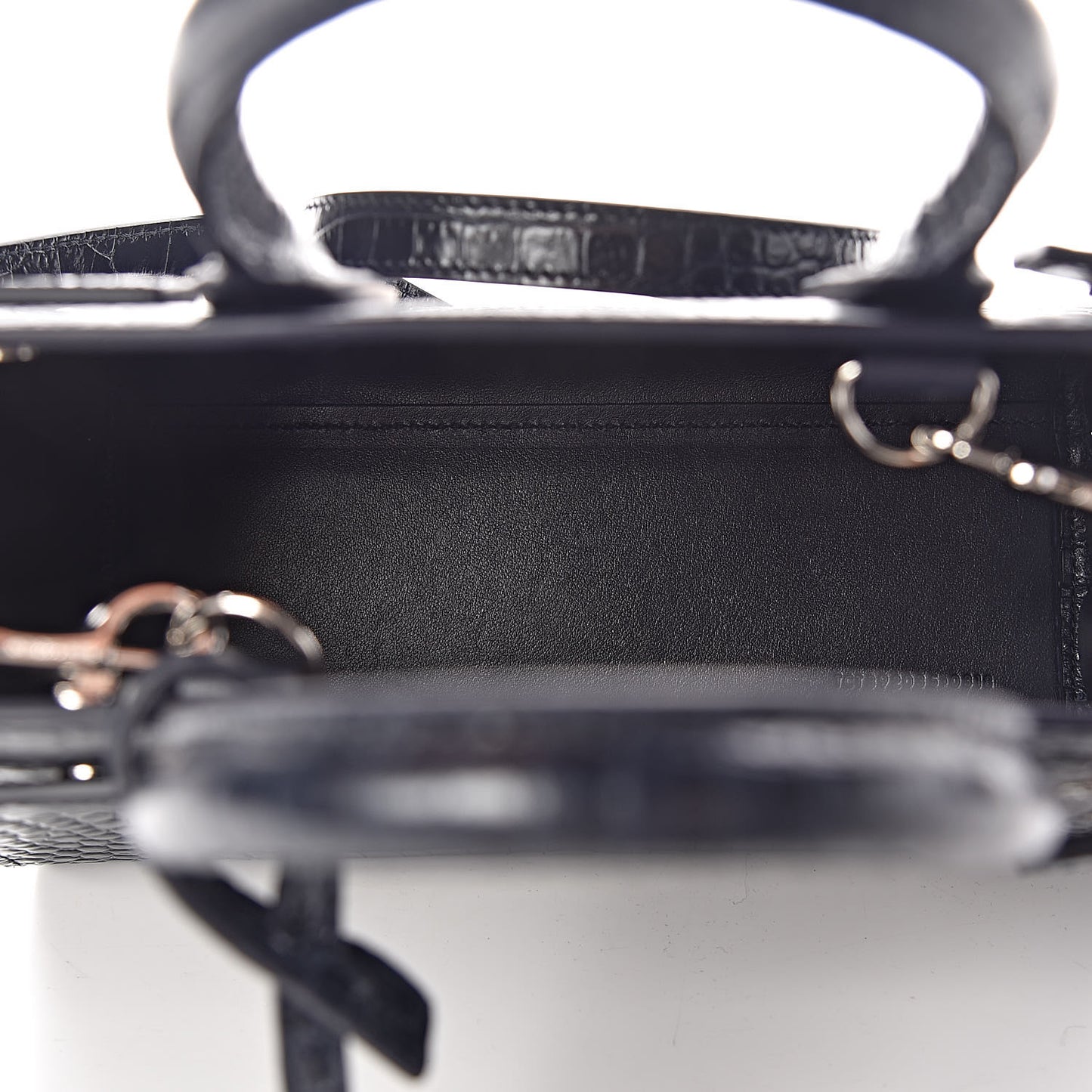 Calfskin Crocodile Embossed Nano Sac De Jour Navy