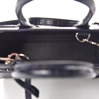 Saint Laurent Calfskin Crocodile Embossed Nano Sac De Jour Navy 5 of 11