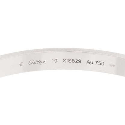 Cartier 18K White Gold Brushed Finish LOVE Bracelet 19 5 of 10