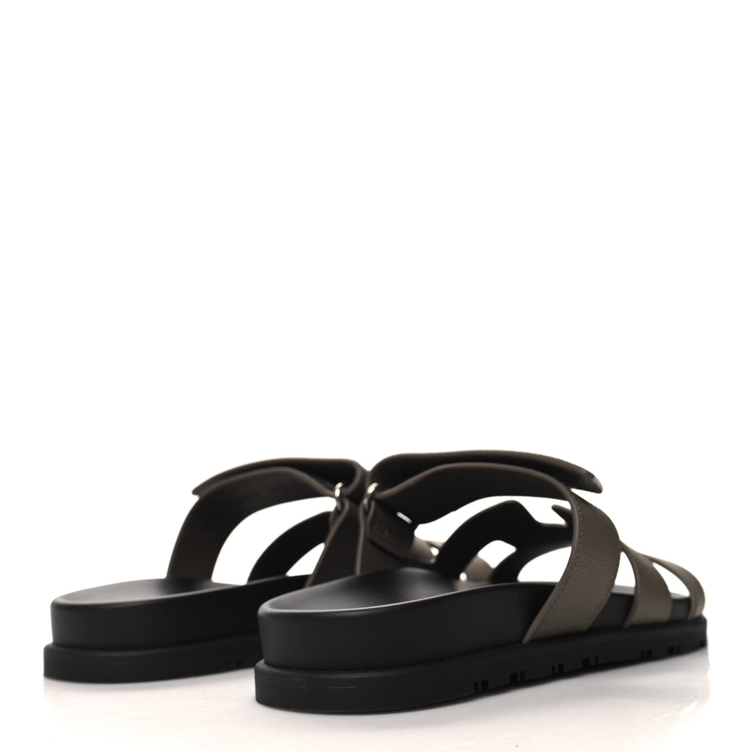 Hermes Epsom Womens Chypre Sandals 37.5 Etoupe 4 of 9