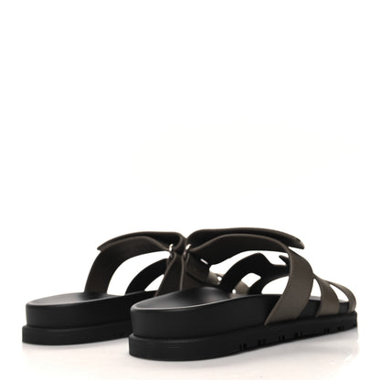 Hermes Epsom Womens Chypre Sandals 37.5 Etoupe 4 of 9