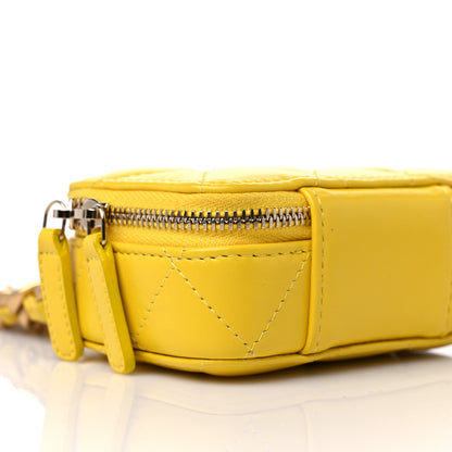 Chanel Lambskin Quilted Mini Lacquered Chain Clutch Yellow 9 of 10