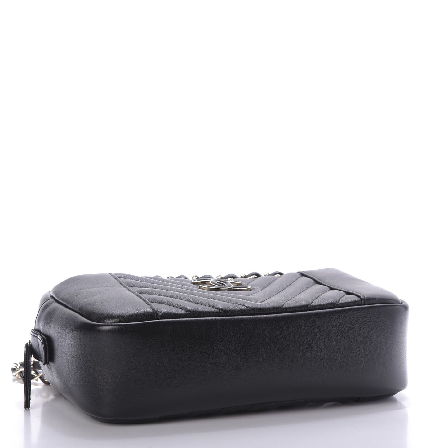 Calfskin Quilted Daily Chevron Camera Case Black