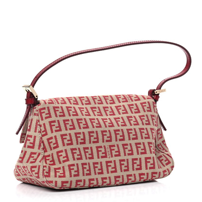 Fendi Zucchino Vitello Mini Mama Baguette Beige Rosso 2 of 5